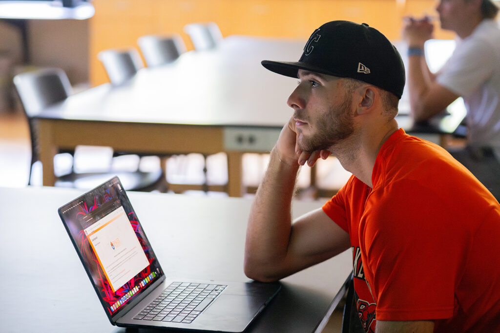 student sitting in class