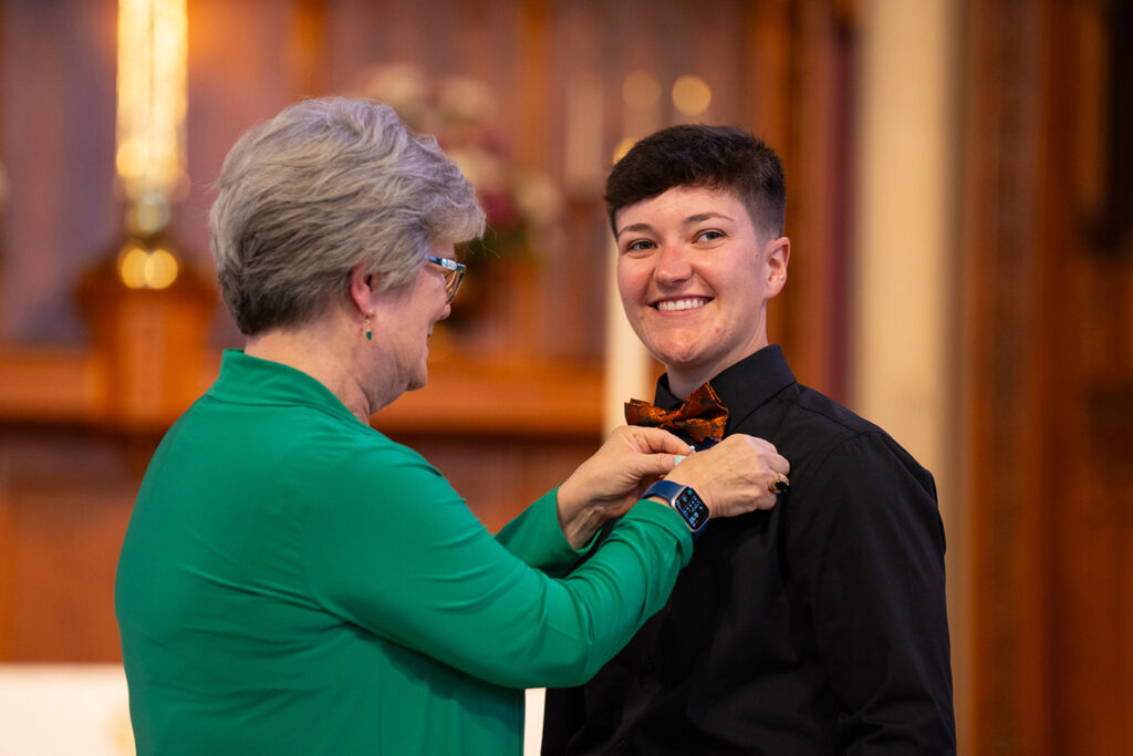 student receiving award